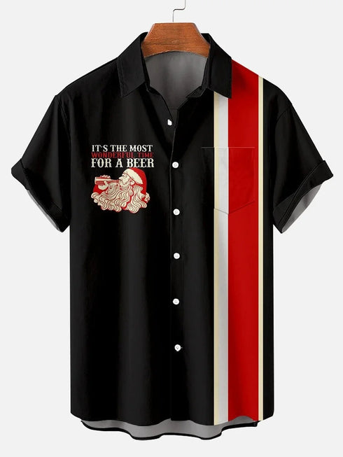 Men's Christmas Funny Graphic Short Sleeve Hawaiian Shirt